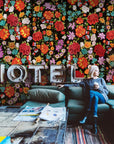 FLOWERS OF FRIDA WALLPAPER - PAPIER PEINT LES FLEURS DE FRIDA walldecor-wallmurals NumerArt