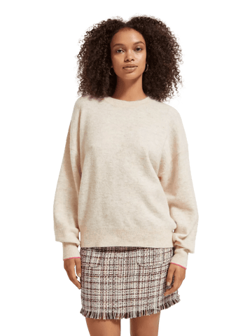 Fuzzy Crewneck Sweater clothing Scotch & Soda XS Beige