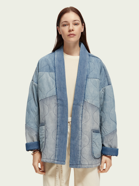 SCOTCH & SODA - Veste façon kimono en chambray matelassé