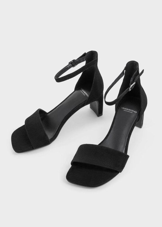 Luisa is the high-heeled sandals Black suede  - Vagabon shoes vagabon   