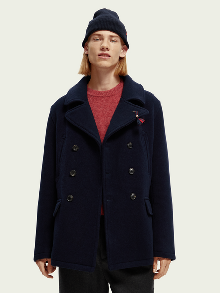 SCOTCH & SODA - Caban en laine mélangée contrecollée à double boutonnage