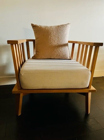 OAK CHAIR WITH  COTTON  CUSHION living-furniture Pepin Boho collab   