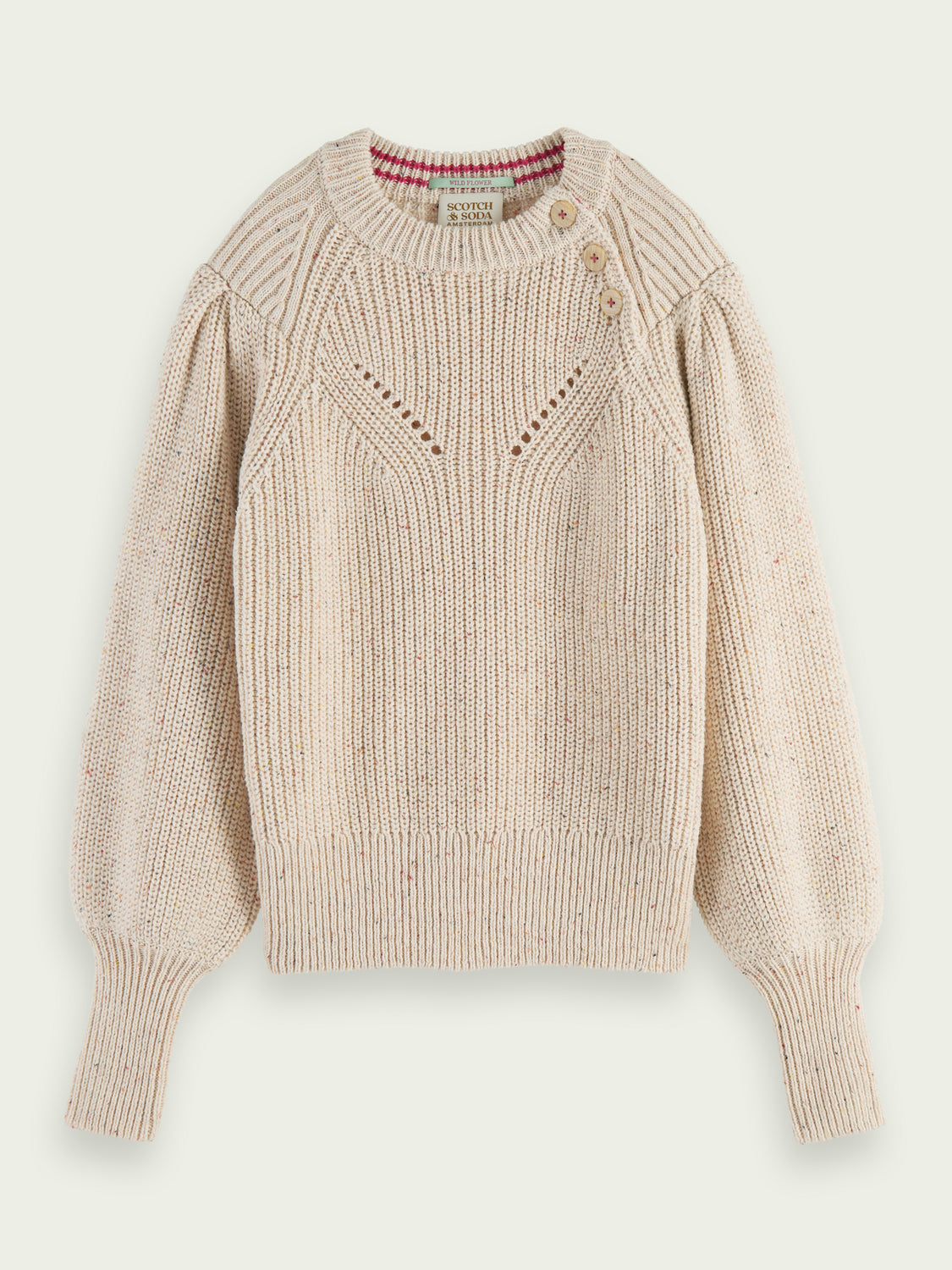 SCOTCH & SODA - Pull col rond boutonné aux épaules