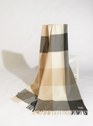 REVERSIBLE LACKEN THROW IN CASHMERE & LAMBWOOL living-homeaccents FOXFORD