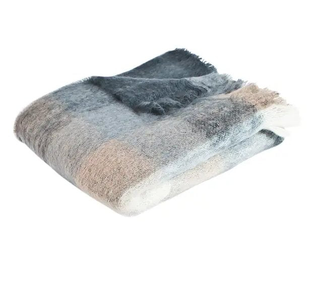 REVERSIBLE MOHAIR & WOOL THROW living-homeaccents FOXFORD   