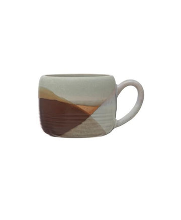 ROUND REACTIVE GLAZE MUG WITH DESIGN Dining-Kitchenware Creative Coop