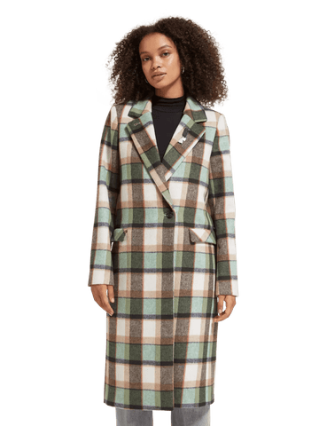 Single-breasted Wool-Blended Checked Coat clothing Scotch & Soda