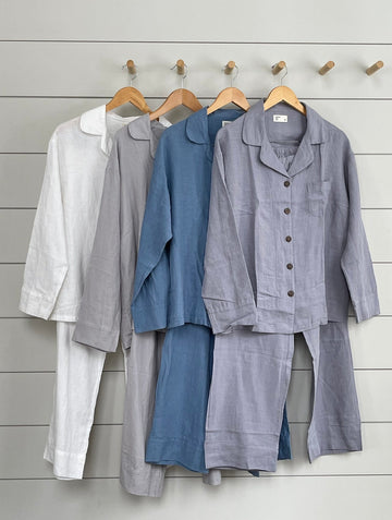 STONEWASH 100% FRENCH LINEN STYLISH PYJAMA bedroom Pepin Home   