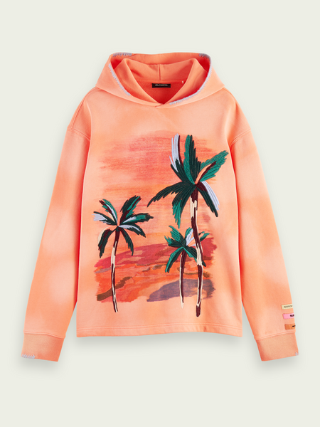 Scotch & Soda - Sweat shirt brodé à capuche