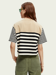 SCOTCH & SODA - T-shirt bio court coupe boxy à rayures