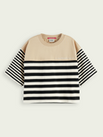 SCOTCH & SODA - T-shirt bio court coupe boxy à rayures