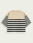 SCOTCH & SODA - T-shirt bio court coupe boxy à rayures
