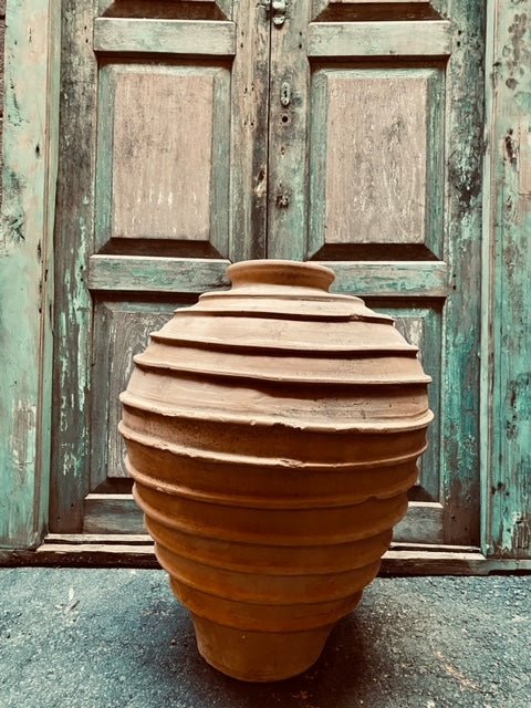 TERRACOTTA EXTRA LARGE VASES living-furniture Pepin Boho collab SIZE A: 32'' x 6''D top opening x 78 1/2''  