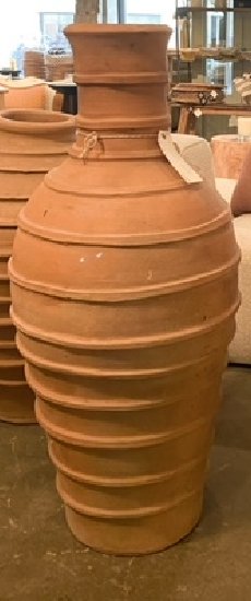 TERRACOTTA EXTRA LARGE VASES living-furniture Pepin Boho collab SIZE D: 42'' x 9''D top opening x 56''  
