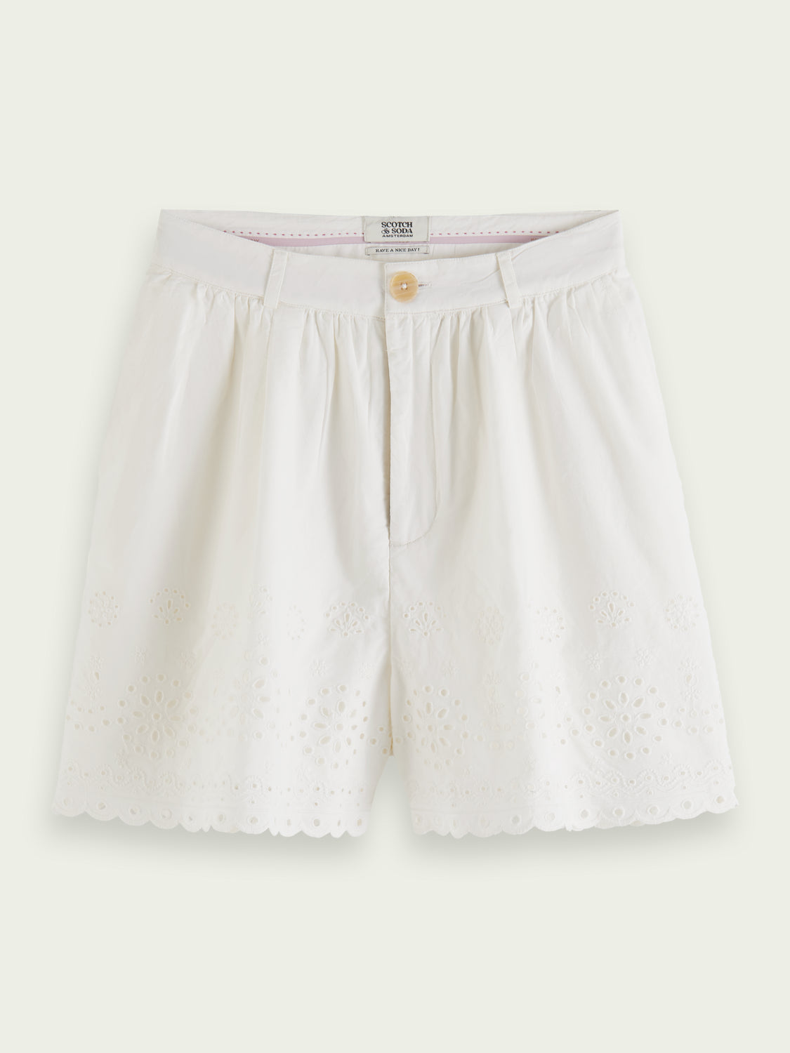 SCOTCH & SODA - Broderie anglaise organic cotton short