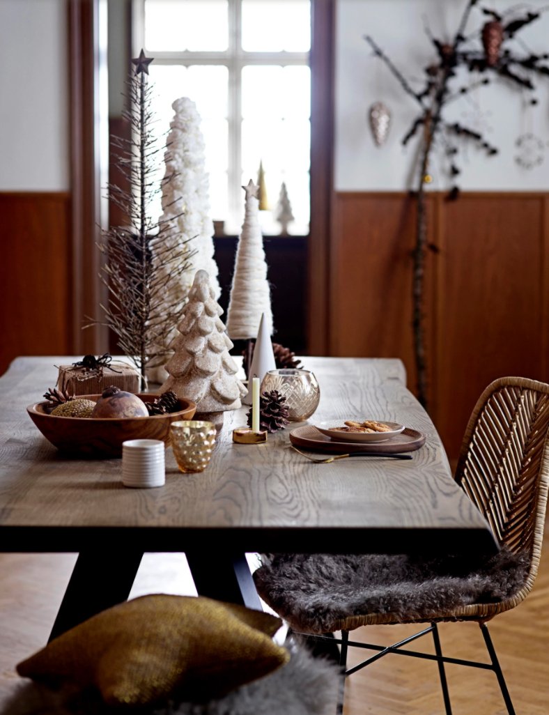 WOOL CHRISTMAS TREE WITH STAR AND WOOD BASE 18"H Gift Ideas Creative Coop