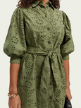 SCOTCH & SODA - Mini-robe en broderie anglaise à manches bouffantes