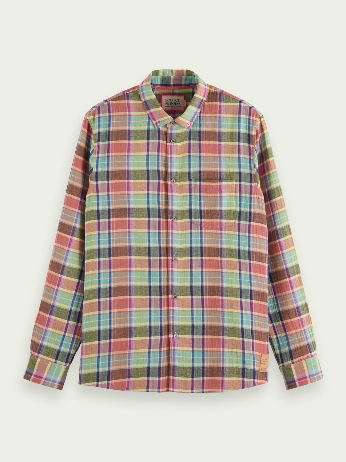 SCOTCH & SODA - Chemise coupe droite contrecollée.
