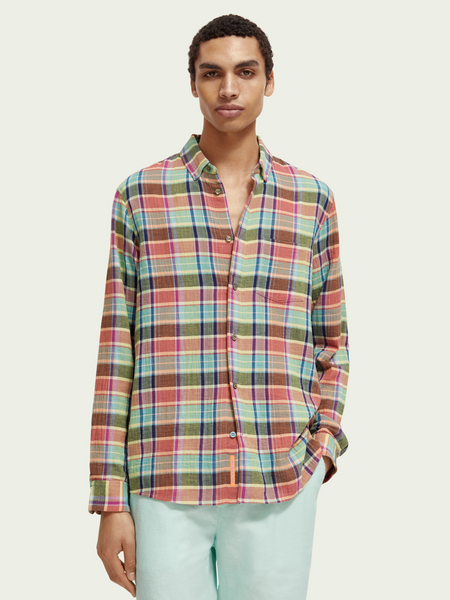 SCOTCH & SODA - Chemise coupe droite contrecollée.