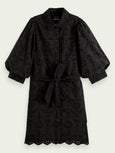 SCOTCH & SODA - Mini-robe en broderie anglaise à manches bouffantes
