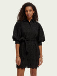 SCOTCH & SODA - Mini-robe en broderie anglaise à manches bouffantes