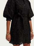 SCOTCH & SODA - Mini-robe en broderie anglaise à manches bouffantes