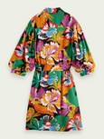 SCOTCH & SODA - Mini-robe à manches bouffantes en lin mélangé
