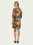 SCOTCH & SODA - Mini-robe à manches bouffantes en lin mélangé