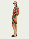 SCOTCH & SODA - Mini-robe à manches bouffantes en lin mélangé