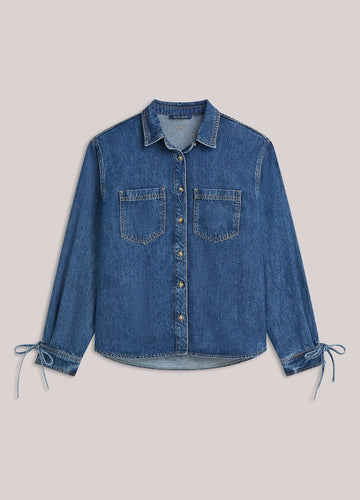 Denim Blouse with Boyfriend Fit