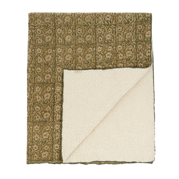 1-0229 / Lata Block Print Sherpa Throw Indaba trading co