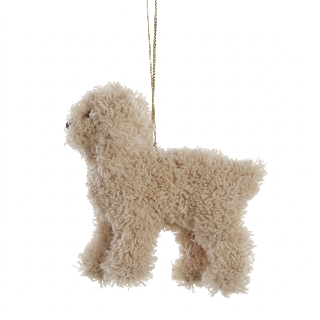 4-1/4"L Furry Poodle Ornament- XM4438B