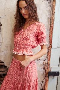 NEKO BLOUSE Blouses Melissa Nepton Red Gingham XS