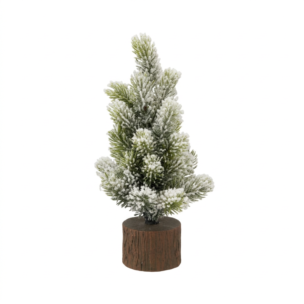Plastic Tree W Faux Wood slice base XT1615A Christmas Decoration Creative Coop