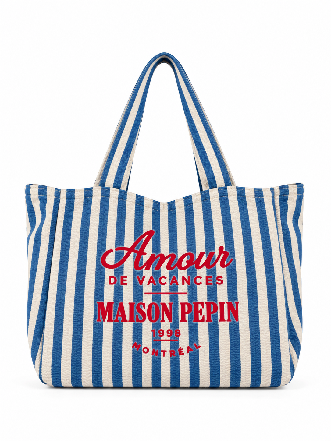 CABAS AMOUR DE VACANCE LARGE LIGHT BLUE THIN STRIPES Apparel & Accessories maison pepin