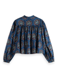 173316-Long-sleeved printed blouse