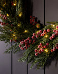 Red Plum Berry Wreath LED