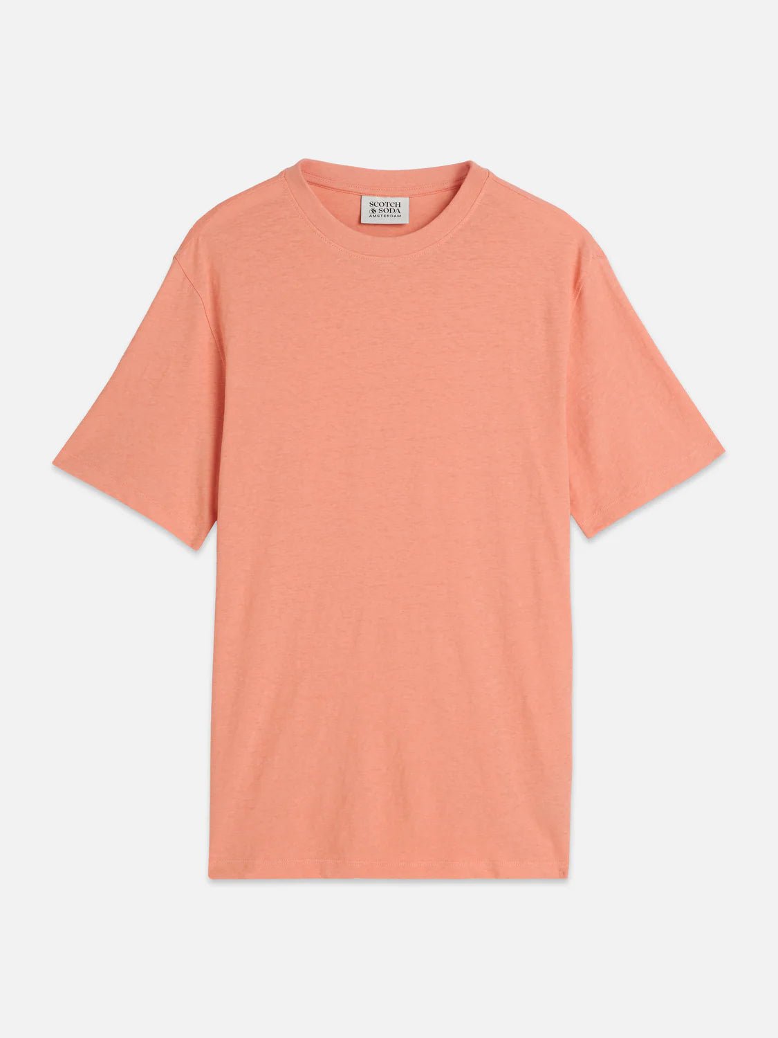 3 Crosses Cotton-Linen Regular-Fit T-Shirt Men T-Shirts Scotch Soda Homme Canyon Clay L