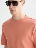 3 Crosses Cotton-Linen Regular-Fit T-Shirt Men T-Shirts Scotch Soda Homme Canyon Clay XS