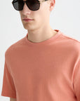 3 Crosses Cotton-Linen Regular-Fit T-Shirt Men T-Shirts Scotch Soda Homme Canyon Clay XS