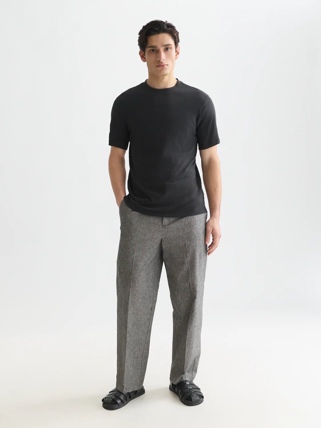 3 Crosses Cotton-Linen Regular-Fit T-Shirt Men T-Shirts Scotch Soda Homme METEORITE XS