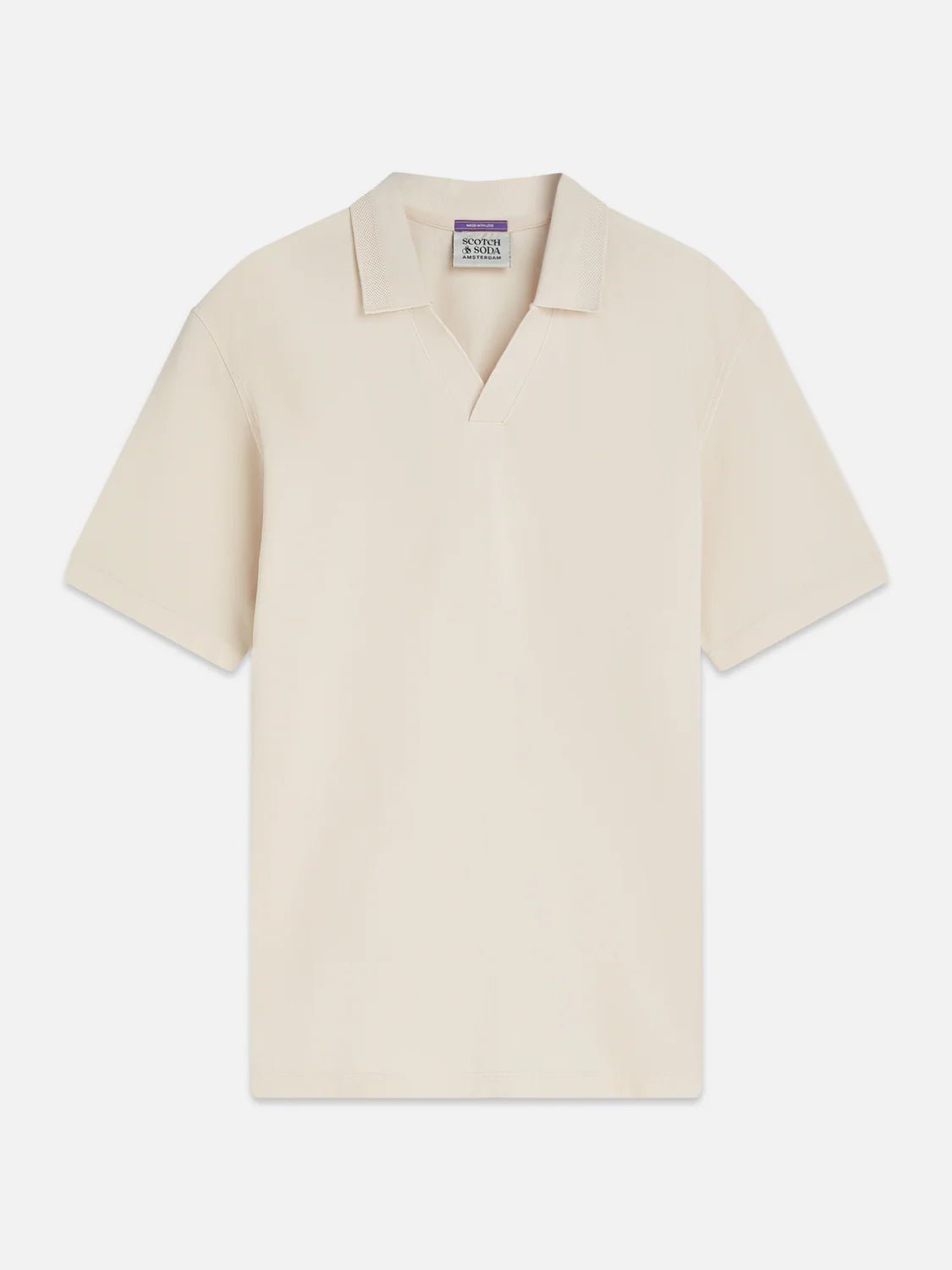 3 Crosses Pique Relaxed-Fit Garment-Dyed Polo Men Polos Scotch Soda Homme Eggnog XL