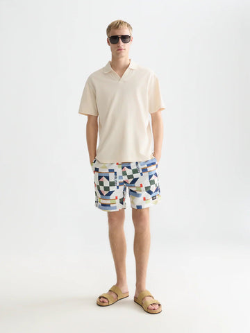 3 Crosses Pique Relaxed-Fit Garment-Dyed Polo Men Polos Scotch Soda Homme Eggnog S