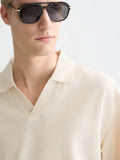 3 Crosses Pique Relaxed-Fit Garment-Dyed Polo Men Polos Scotch Soda Homme Eggnog M