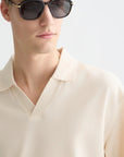 3 Crosses Pique Relaxed-Fit Garment-Dyed Polo Men Polos Scotch Soda Homme Eggnog M