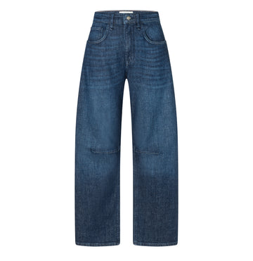 OHIO Barrel; Auth. Comfort Vintage Denim Woman MAC JEANS Blue Mended Wash 32