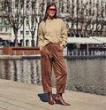 TILDA Worker; Velour Woman MAC JEANS Bison Brown 32