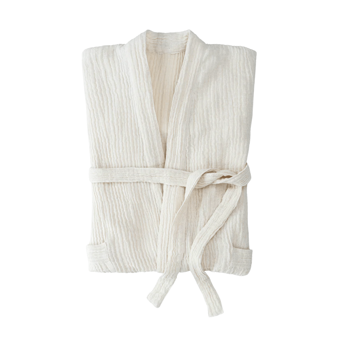 6-8842 Crinkle Linen/Cotton Robe Indaba trading co
