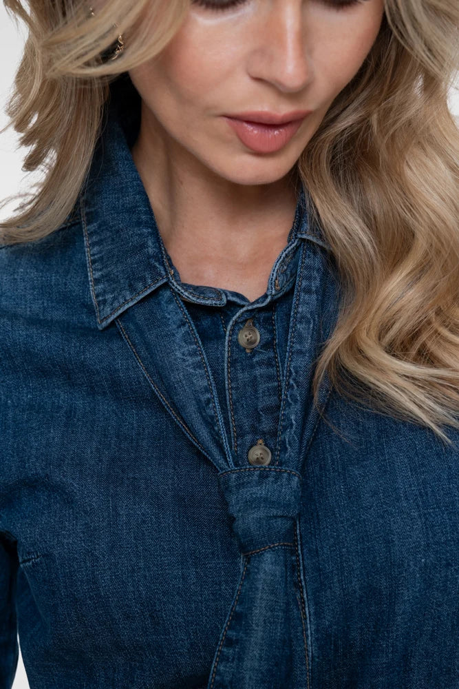 GEISHA Denim Shirt with Tie Belt Woman GEISHA