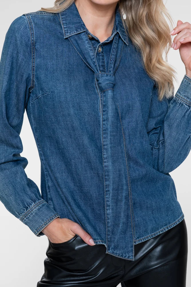 GEISHA Denim Shirt with Tie Belt Woman GEISHA